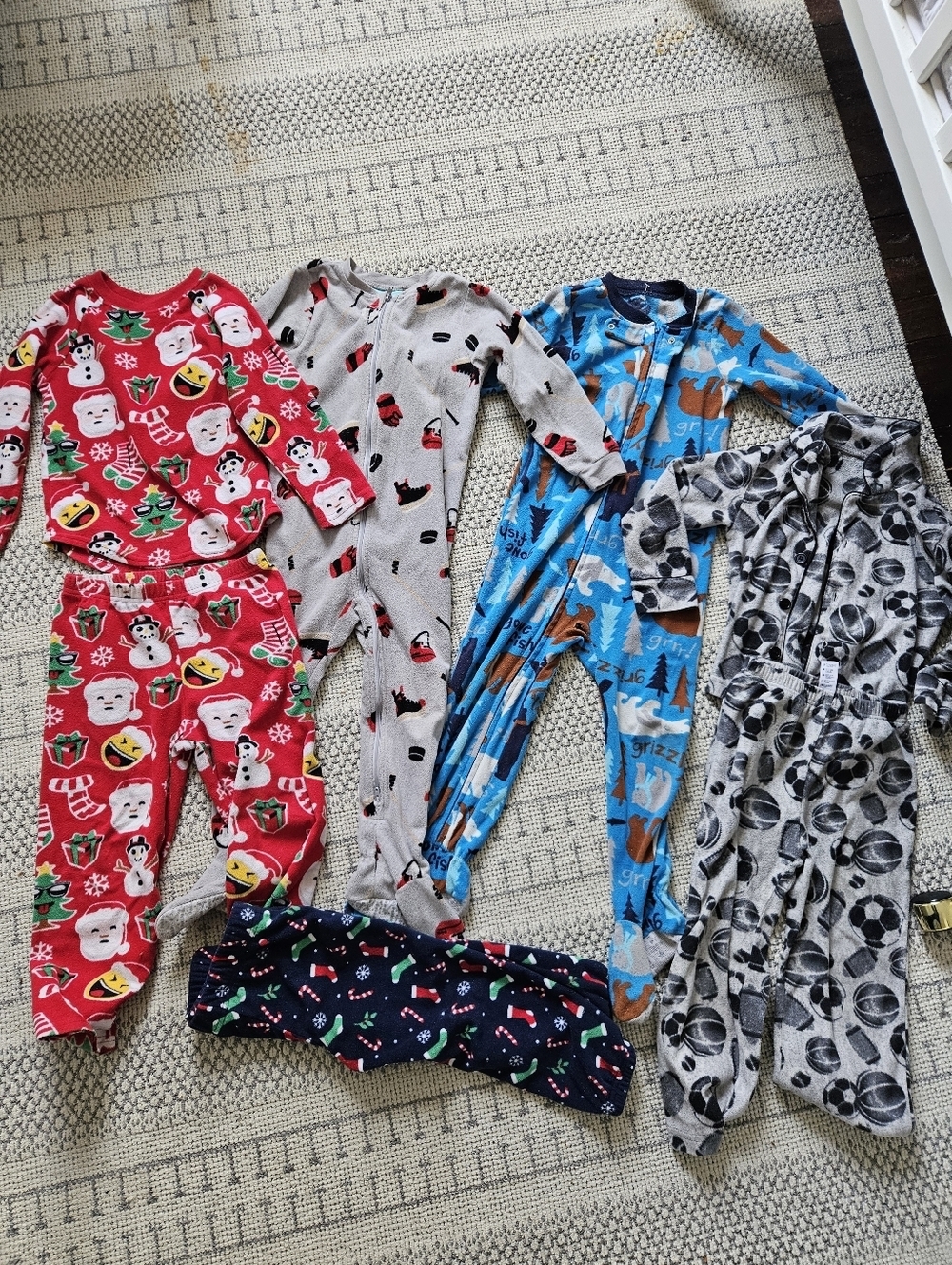 Boy 4T Fleece Pajama PJ Winter Sleepwear Set Bundle Lot